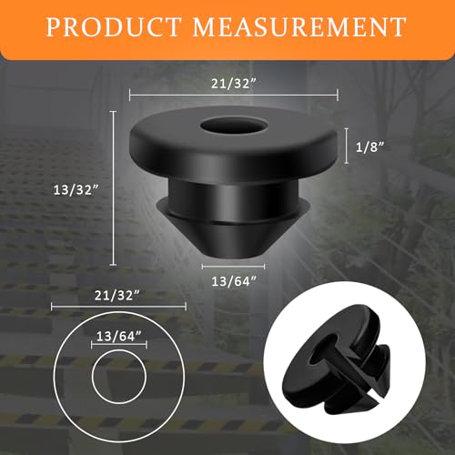 200 Pack Cable Railing Rubber Grommets for 1/8", 5/32", 3/16" Cable Protector Sleeves for Indoor/Outdoor Metal Posts - Durable & Weather-Resistant (200)