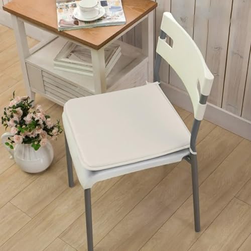 2-Pack Square Seat Cushions (15x15) - Soft Chair Pads with Ties for Indoor/Outdoor Use, Solid Color Comfort for Stools & Dining Chairs (Beige) - color: Beige