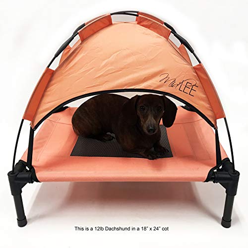 Midlee Salmon Dog Cot with Canopy (30" x 36") - size: 30" x 36"