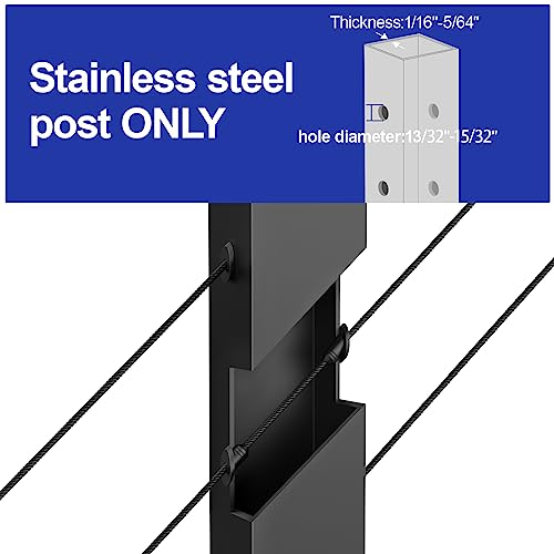 BLIKA 100 Pack 45 Degree Cable Railing Rubber Grommets for 1/8" 5/32" 3/16" Cables for Metal Cable Railing Posts, 30 Degree Angle Beveled Protector Sleeves, 1/8" Cable Railing Grommet - size: 45 Degree