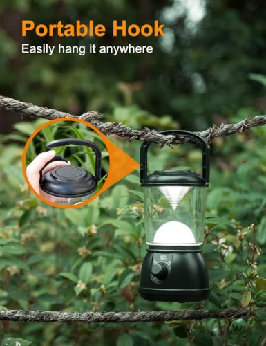 Camping Lantern Rechargeable, Up to 336H Running Time Super Tent Light, 15000mAh/1500LM Emergency Light for Hurricane, Power Outages, Home, Hiking, IPX5 Water-Resistant - style: Black Big