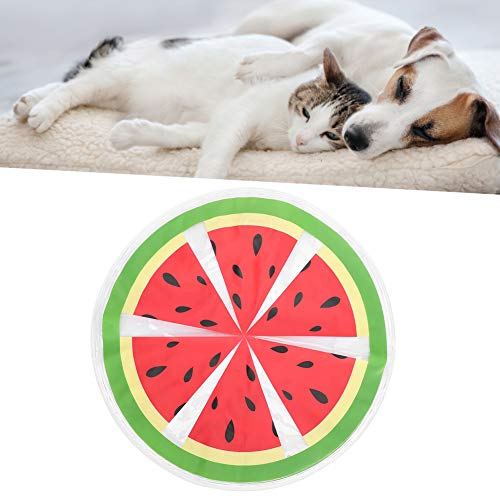 GLOGLOW Dog Cooling Mat, PVC Fruit Pattern Dog Ice Pad Watermelon Travel Round Cooler Mat Water Cooling Cushion Cats Dogs (Watermelon) Beds