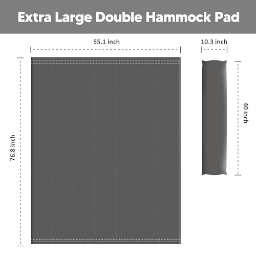 SUNCREAT Outdoor Portable Hammock Pad, 2 Person Polyester Hammock Pad, Dark Gray - color: Dark Gray