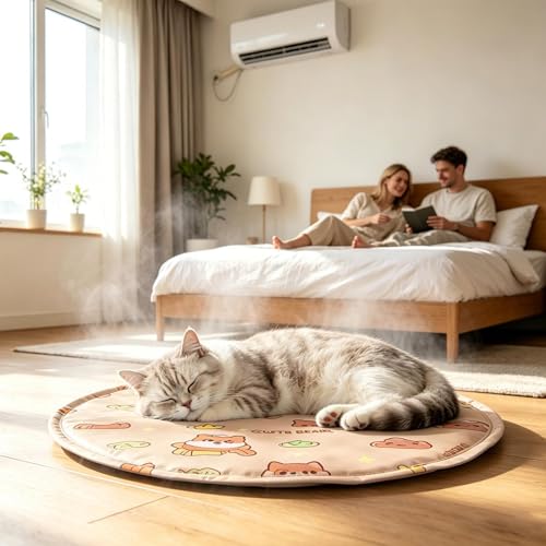 Widely Use Cooling Dog Bed - Soft Gel Non-Slip Pad, Foldable Reusable Mat, Pressure Activated Sheet | for Car Trip Park Beach Picnic Balcony Lawn Travel Summer Heat Relief - color: Khaki