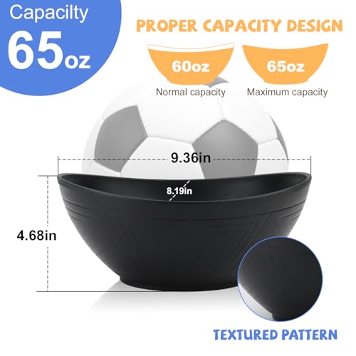 Wrova Big Wheat Straw Bowls,Unbreakable Large Salad Bowls,Dishwasher and Microware Safe Plastic Bowls Reusable,Kitchen Bowl Set for Salad,Cereal,Soup and Oatmeal.Black and White - color: Black&White, size: 2 Pack