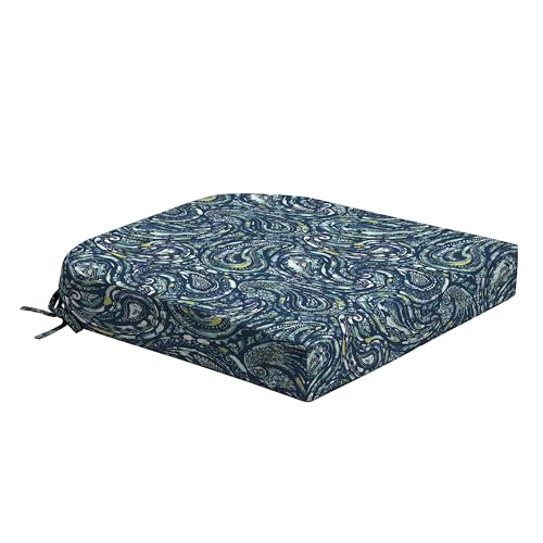 Arden Foam Outdoor Round Back Seat Cushion Kit, 20 x 19, Made with ProFoam, Rain-Proof, Fade Resistant, Sapphire Blue Ridge Paisley - color: Sapphire Blue Ridge Paisley, style: 20 x 19 Foam Rounded Back Seat Cushion