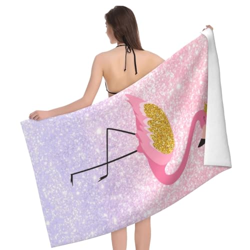 Cute Flamingo Beach Towel for Women/Adults, Personalized Microfiber Beach Towels Bulk, Quick Dry Beach Towel for Pool, Lightweight Bath Towels Oversized Clearance 30"x 60" - color: Flamingo2, size: 30"x 60"