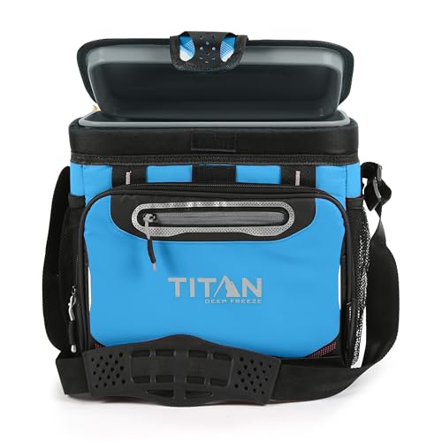 Titan by Arctic Zone Deep Freeze Cooler - Zipperless Hardbody Cooler - Deep Freeze Insulation, HardBody Liner, and SmartShelf - color: Process Blue, size: 16 Can