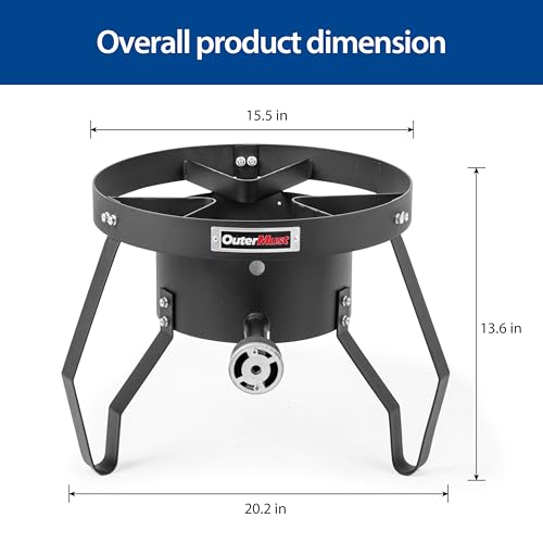 85000 BTU Camping Stove for Cast Iron Dutch Oven,Single Propane Burner with 10 PSI Regulator & Cast Iron Braided Holes, Heavy Duty Round Gas Stove for Outdoor Cooking & Camping - size: Single Burner - Standard