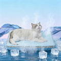 Two Uses'Cat Mat,Self Warming&Cooling Cat Mat.18 * 24in-Cooling Cat Pad.Hot/Cold Mat for Dogs and Cats.Free A Gel Pack and A Disposable Self-Heating Pad,Temperature Lock Design,Machine Washable - color: Light Blue+Gel ice pack+Selfheating pad, size: Mediu