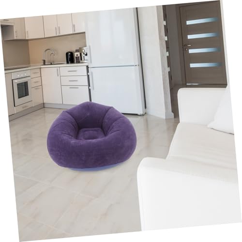 PRETYZOOM Inflatable Lazy Chair for Adults Portable Flocked Bean Bag Sofa for Indoor Living Room Bedroom Camping and Outdoor Relaxation Includes Pump Compact and Space-Saving Design