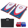 Driveway Games Backyard Edition Portable Toss Cornhole Game Set Regulation Size 2 Target Boards, 8 Bean Bags, and Carry Bag, Red/Blue