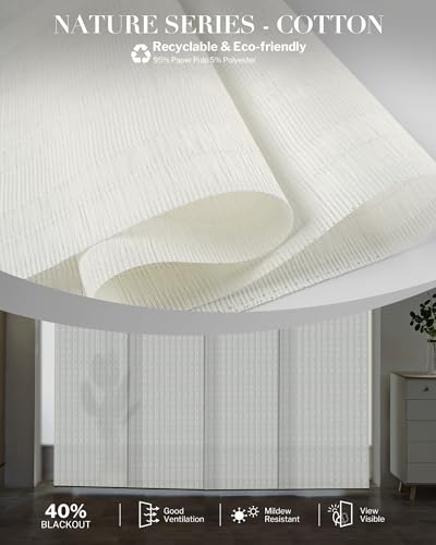 Graywind Manual Sliding Panels Natural Woven Panel Track Blinds Wand Control Window Blinds for Patio Sliding Glass Door Large Windows Width Up to 153", Custom Size (Cotton) - color: Natural Cotton
