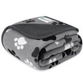 PetAmi Waterproof Pet Blanket Dog Bed Couch Cover for Furniture, Reversible Washable Soft Fleece - color: Paw Print Gray, size: Large (40x60)
