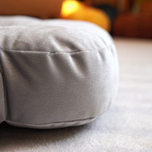 ARTMAGIC Flower Shaped Velvet Decorative Throw Pillow Cushion Ultra Soft Cute Floor Pillow for Couch Bed Sofa (Light Grey) - color: Light Grey