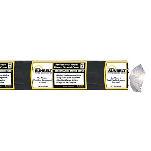 Dewitt 4-Pack Sunbelt Weed Barrier Fabric 3.2 oz, 3 x 300 Feet – Heavy-Duty Ground Cover Mat for Greenhouse Floors, Garden Rows, Raised Beds, Yard Gardening, and Outdoor Landscape Protection - size: 4 Pack, style: 3' W x 300'