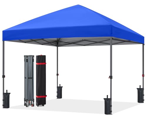 ABCCANOPY 8x8 Pop Up Canopy Tent, Easy Setup Instant Shelter with Wheeled Bag, Heavy Duty Outdoor Canopy for Beach, Market, Backyard, UV Protection, Outdoor Weather Protection (Royal Blue, 8x8) - color: Royal Blue, size: 8x8