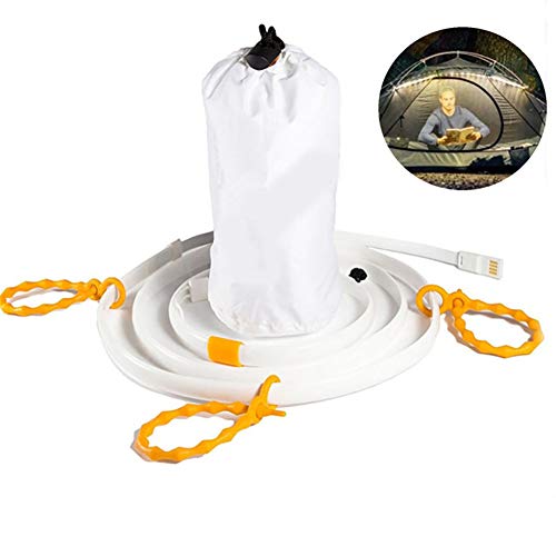 LED Rope Lights, USB Powered Portable Water Proof Camping Rope Lights with 180, Reusable Utility Ties and Storage Bag for Outdoor Hiking Emergency (Yellow) - color: Yellow