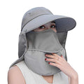Outdoor UPF 50+ UV Sun Protection Waterproof Breathable Face Neck Flap Cover Folding Sun Hat for Men/Women - color: Grey