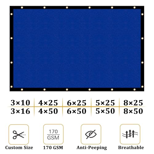 Shade&Beyond 4' X 25' Fence Privacy Screen Heavy Duty 170 GSM Fencing Mesh Shade Net Cover for Wall Garden Yard Backyard Indoor Outdoor Home Decoration, Blue - color: Blue, size: 0 4' x 2 5'