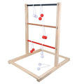 GOTHINK Wooden Ladder Toss Game Set - Finished Wood Toss Set with Ladder Ball Bolos - Indoor & Outdoor Game for Kids & Adults - color: Wooden Ladder Toss