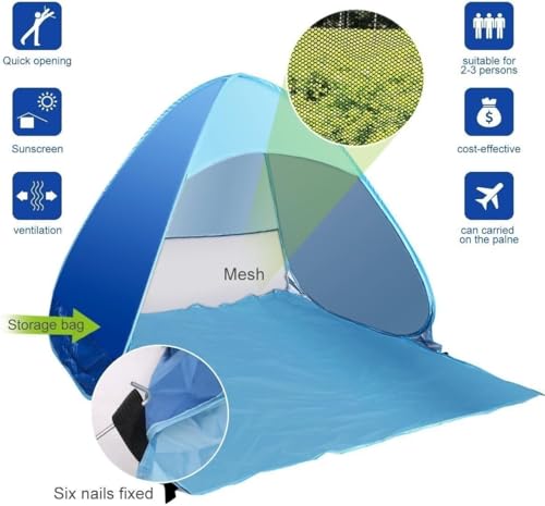 Pop Up Beach Camping Tent UPF 50+ for Uv Sun Protection, Waterproof Sun Shades Beach Umbrella for Family for Outdoor Patio, Fishing, Picnic, Pool Parties (Green)