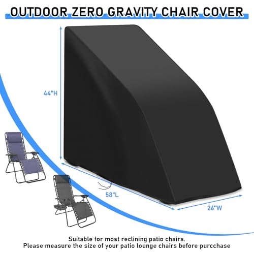 2-Pcs Zero Gravity Chair Cover,Waterproof Folding Lawn Lounge Chairs Covers,Outdoor Relaxing Chair Protection,Dustproof Most Folding Recliners Shield