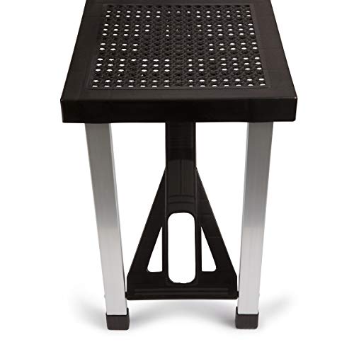 Picnic TIME Portable Folding Picnic Table with Seats for 4, Collapsible Aluminum Table with Benches & Umbrella Hole, Lightweight Foldable Table for Camping, Travel, Backyard, Tailgating | with Umbrella Hole - color: Black