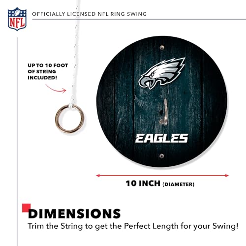 Solid Wood NFL Hook & Ring Toss Set with Direct Print HD Team Graphics – Easy Hang Hook and Ring Toss Target – Great Gift for Any Football Fan! Ring Toss Family Game for a Game Room