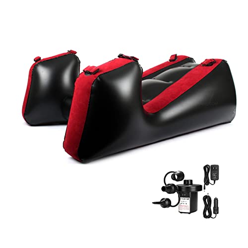 Inflatable Sofa Bed, Inflatable Sofa with Household Air Pump, Portable Lounge Chair, Relaxation Tools for Bedroom (Red) - color: Red