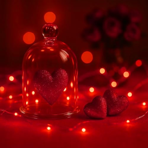 6 Pack Fairy Lights Battery Operated with Timer Silver Wire Mini 13FT 40LED Waterproof Cuttable Twinkle Christmas String Lights for Home Bedroom Wedding DIY Centerpiece Birthday (Red) - color: Red