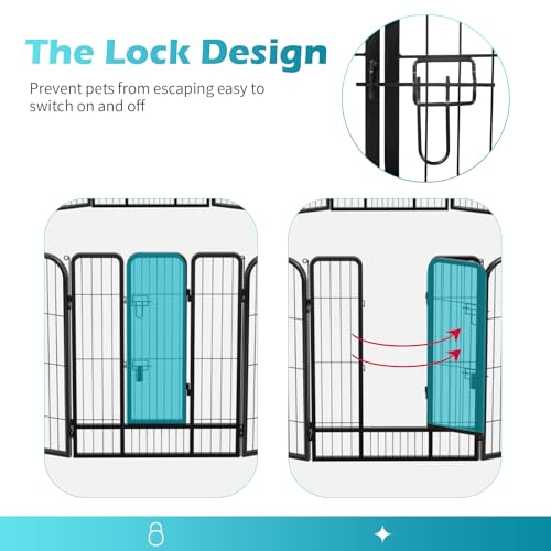 FDW Dog Playpen Dog Pen Dog Kennel 32 Panels 40 Inch Hight Indoor Outdoor Folding Metal Portable Puppy Exercise Pen Heavy Duty Dog Fence for Yard Camping,Black - style: 32 Panels