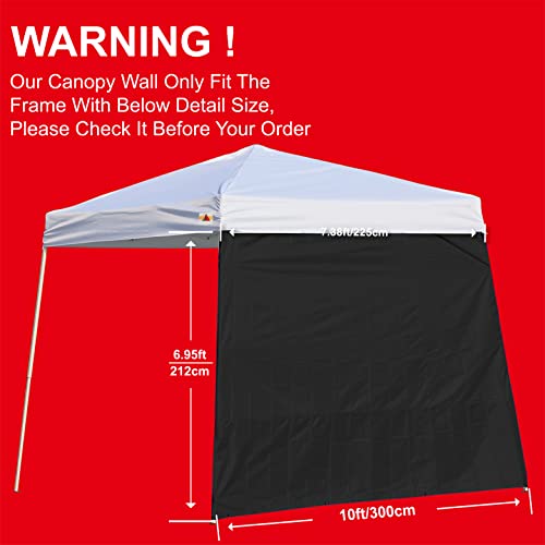 ABCCANOPY Canopy Side Wall for 10'x 10' Slant Leg Canopy Tent, 1 Pack Sidewall Only, Black - color: black