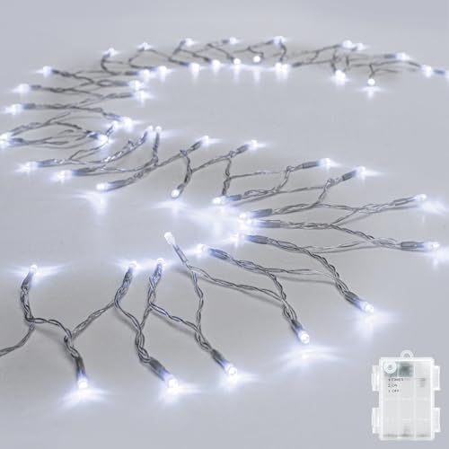 String Lights Outdoor Waterproof 9.8ft 30 LED, Cool White Fairy Lights Battery Operated with Timer Clear Wire for Indoor & Outdoor Decorations Garland Party Garden - color: Cool White
