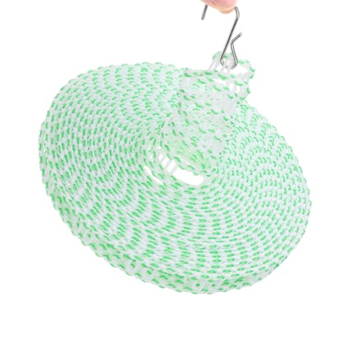uxcell Windproof Clothesline, 8M 26ft Plastic Non-Slip Clothes Drying Rope Portable Travel Clothesline for Courtyard Outdoor Laundry Camping, Green - color: Green, size: 26.2ft