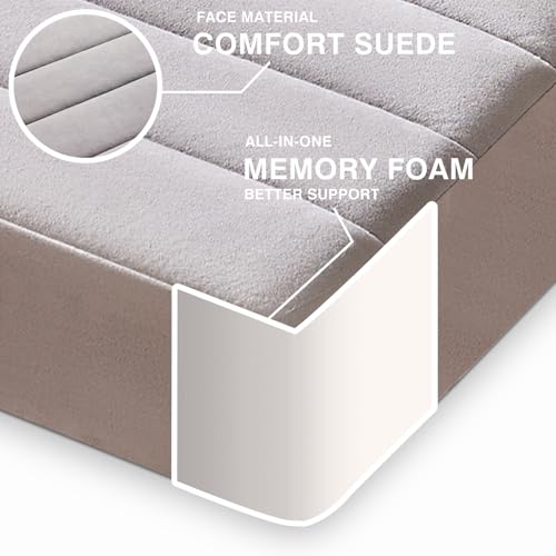 22" Large Floor Pillow for Adults, Thick Foam Meditation Cushion, Square Yoga Floor Seat Pillow with Soft Tufted Cover for Indoor & Outdoor Sitting – Grey