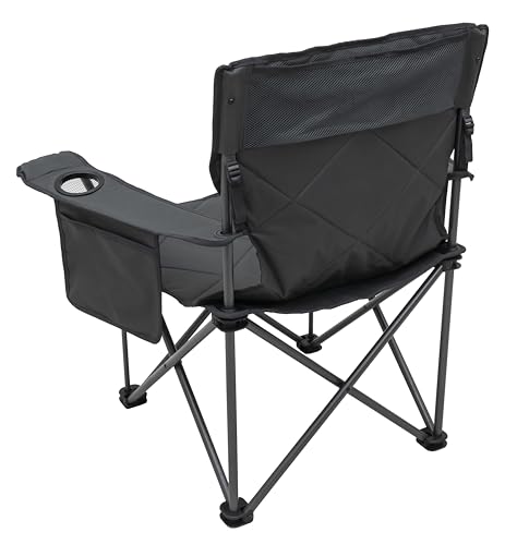 ALPS Mountaineering King Kong Camping Chairs for Adults with Mesh Cup Holders and Pockets, Built Durable and Reliable with Compact Foldable Steel Frame - color: Charcoal