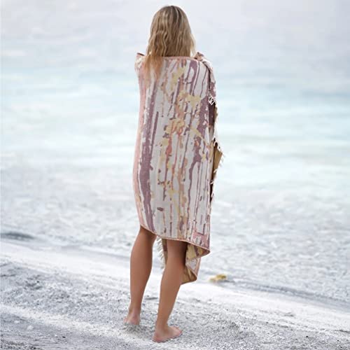 BAGNO MILANO Beach Towels Organic Turkish Cotton Soft, Quick Dry Oversized Turkish Towel Throw Blanket for Beach, Yoga, Spa, Pool (Beach Towel, Vega Mustard) - color: Vega Mustard
