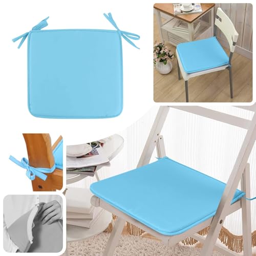 2-Pack Square Seat Cushions (15x15) - Soft Chair Pads with Ties for Indoor/Outdoor Use, Solid Color Comfort for Stools & Dining Chairs (Sky) - color: Sky