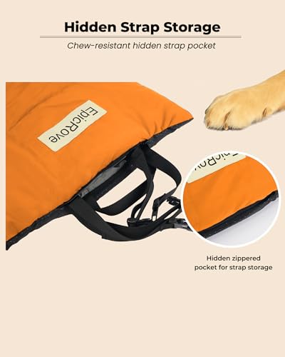 RovePad Trail Dog Bed Mat 43"x27" – Waterproof Non Slip Outdoor Travel Mat for Camping & Car – Silent Peachskin Roll-Up Pad for Medium & Large Dogs, Machine Washable - color: Orange