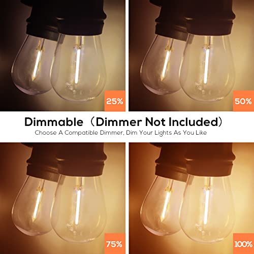 Banord 102FT Outdoor String Lights, Waterproof Patio Lights with 35 Shatterproof LED Bulb Hanging Light String, Black String Light Vintage Party Lights for Garden, Backyard, Porch, Cafe, Deck, Wedding - size: 1 Pack 102FT