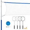 Franklin Sports Volleyball + Badminton Sets - Beach + Backyard Game Set - Volleyball, Pump, Badminton Rackets, Birdies, Net + Poles Included