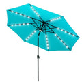 GDY 10Ft Patio Umbrella, Table Umbrella with 40 LED Lights, Outdoor Umbrellas for Patio, with Tilt and Crank, Center Light, for Garden, Deck, Backyard, Pool, and Beach. - color: Blue