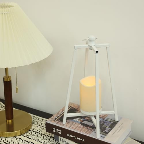 NEEDOMO Lantern Decorative Indoor & Outdoor, Farmhouse Candle Holder, Vintage Metal Decor for Front Porch Patio,Rustic Decoration for Christmas Spring Thanksgiving - size: 15.5"h