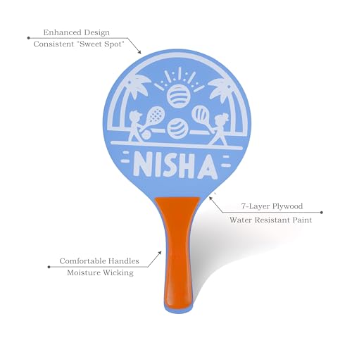 Nisha Lite Paddle Ball Set - Complete Set with 2 Balls and 2 Rackets | Interactive Indoor, Outdoor and Beach Game