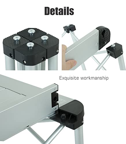 iClimb Lightweight Stable Alu. Folding Square Table Roll Up Top with Carry Bag for Camping Picnic Backyards BBQ Camp Kitchen (Nature, S) - color: Nature, size: Small