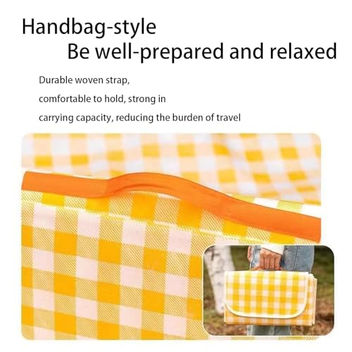 Super large Portable Thin Waterproof Beach Blanket, Suitable for Outdoor Camping use, 78x78 inch Foldable Outdoor mat, Suitable for Camping, Parks, Families, Adults, Children, and Pets (Yellow XXL) - color: Yellow