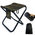 Upgraded Portable Folding Stool, 13 Inch Camping Stool for Adults Fishing Hiking Gardening and Beach with Carry Bag, Hold Up to 450lbs[Camo] - color: Camouflage