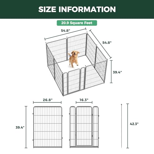FXW Aster Dog Playpen Designed for Yard, 40inch 8 Panels - size: 40"H & 08 Panels