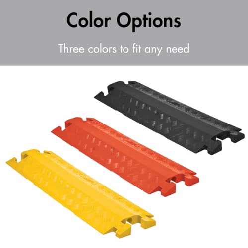 Checkers 1 Channel Industrial Drive Over Cable Protector, Drop Over for 2.25" Lines, 23k/Axle Load Capacity Hose and Cable Ramp for Heavy Duty Equipment, Made in The USA, Yellow, CP1X225-GP-DO-Y - color: Yellow, style: Drop Over